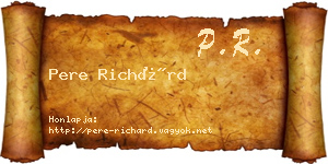 Pere Richárd névjegykártya